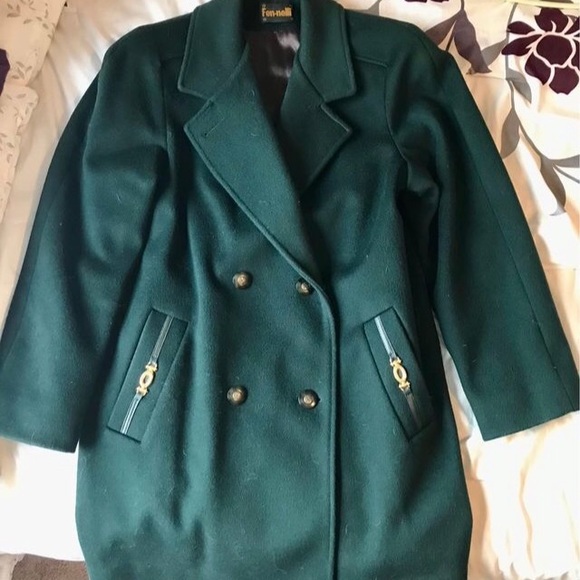 Gorgeous Fen-nelli mid-length Pure Virgin Wool Emerald green Ladies Coat - Picture 6 of 6